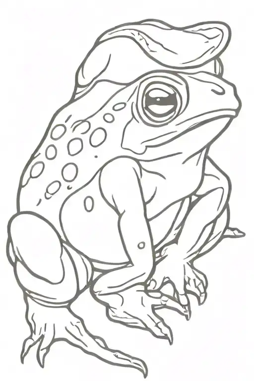 toad eating a toad side profile tattoo design idea