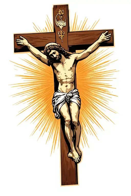 crucifix jesus on the cross tattoo design idea