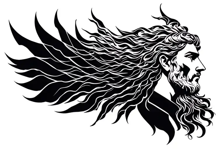 poseidon god tattoo design idea
