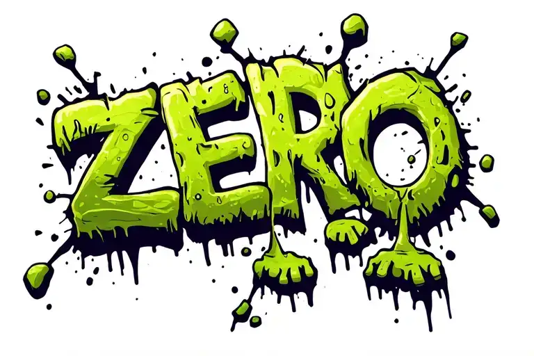 graffti on brick wall word zero zombie hands breaking wall tattoo design idea