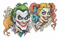joker and harley quinn tattoo design idea