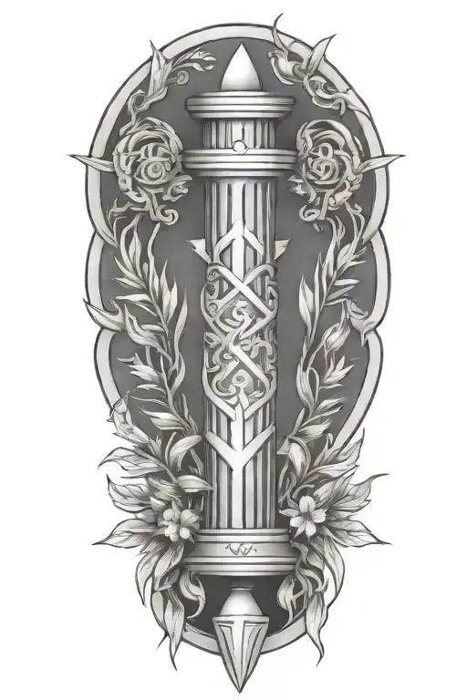 hebrew pillar of fire and pillar of cloud background, with olive branches tattoo design idea