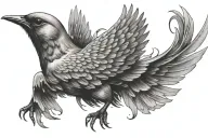 iwa bird flying tattoo design idea