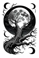 Moon Magic Tree Magic tattoo design idea