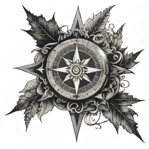 Quantum Entanglement + veg visor compass surrounded tattoo design idea