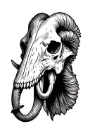 mammoth skull tattoo design idea