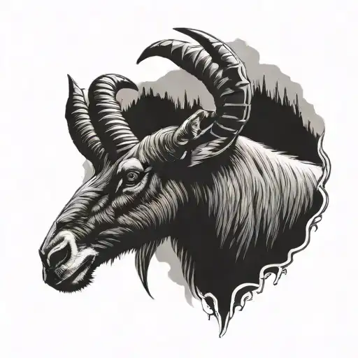 bullets and ibex tattoo design idea