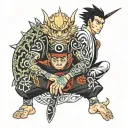 gojo satoru and yondaime  tattoo design idea
