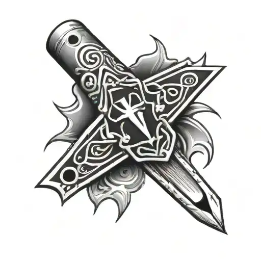 razor blade tattoo design idea