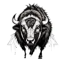 bison bio mechanical heart tattoo design idea