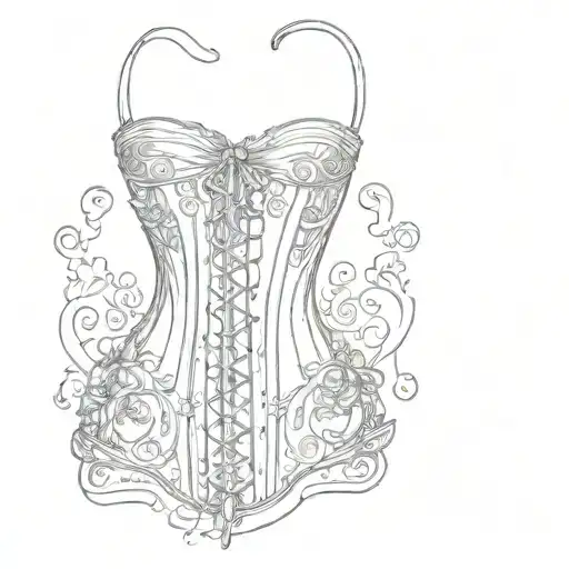 filigree corset tattoo design idea