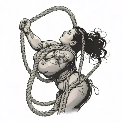 bbw tyed with ropes shibari style tattoo tattoo design idea