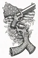 1776 guns tattoo design idea