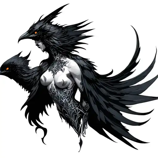 the morrigan tattoo design idea