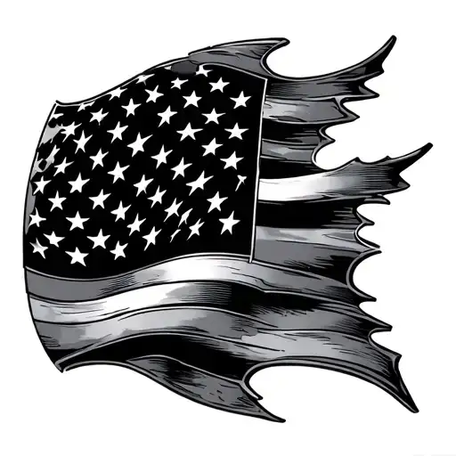 jet engine blade  American flag tattoo design idea