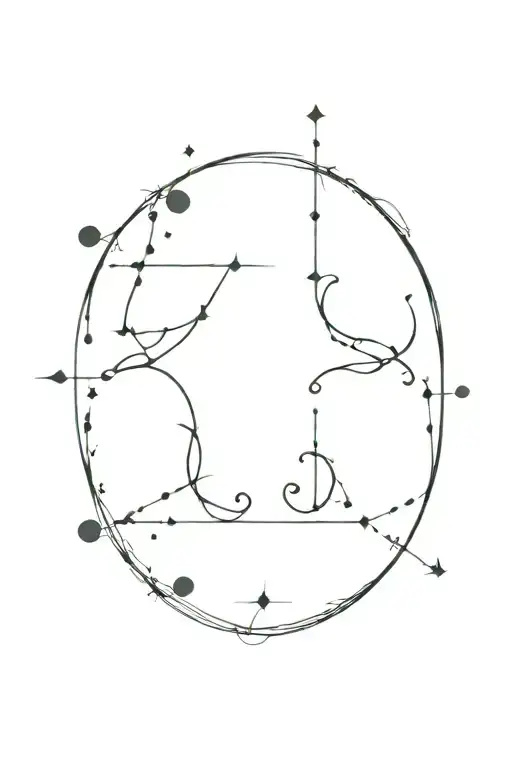Pisces and libra constellation merging tattoo design idea