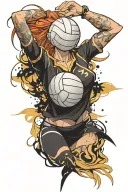 volleyball theme tattoo design idea