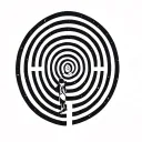 a person in a labyrinth tattoo design idea