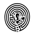 a person in a labyrinth tattoo design idea