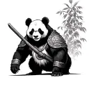 Warrior Panda tattoo design idea
