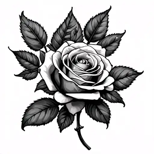 wilted rose surrounded by sewing items  tattoo design idea