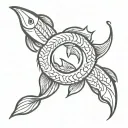 pisces surrounding  scorpio tattoo design idea