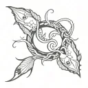pisces surrounding  scorpio tattoo design idea