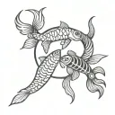 pisces surrounding  scorpio tattoo design idea