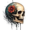 I want a tattoo that has outdoors encompassing with mental health struggles, and with some sort of skull type horror tattoo design idea