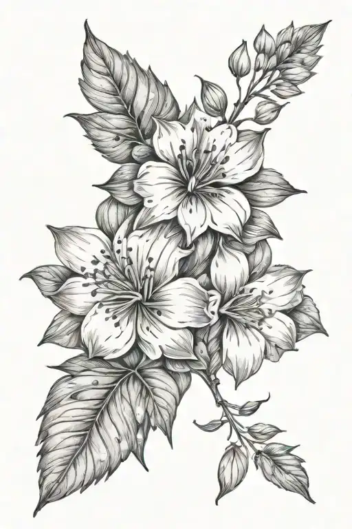 birthflower August and may tattoo design idea