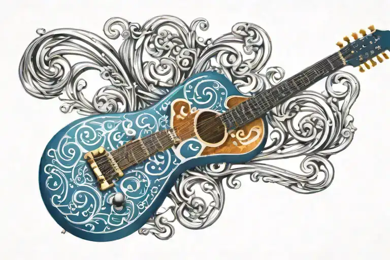Libra Guitar Janice tattoo design idea