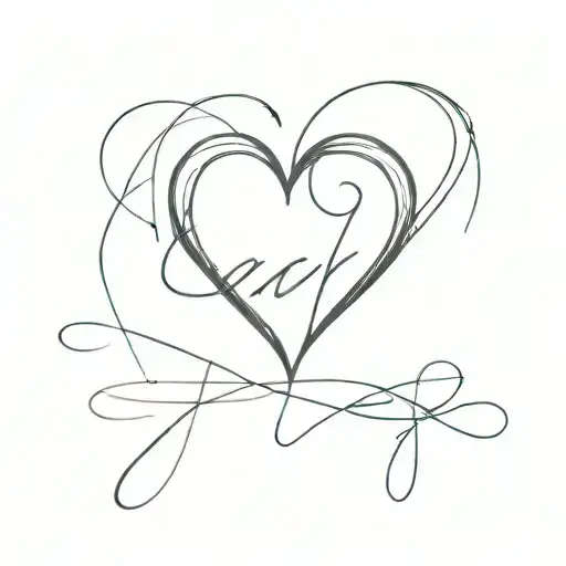 In the shape of a heart using the first letter of my grandparents' names. Maria and Virgilio tattoo design idea