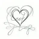 In the shape of a heart using the first letter of my grandparents' names. Maria and Virgilio tattoo design idea