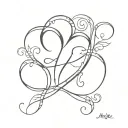 In the shape of a heart using the first letter of my grandparents' names. Maria and Virgilio tattoo design idea