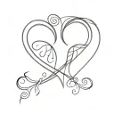 In the shape of a heart using the first letter of my grandparents' names. Maria and Virgilio tattoo design idea