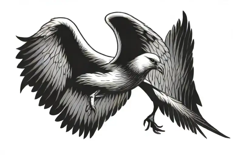 flying albatross tattoo design idea
