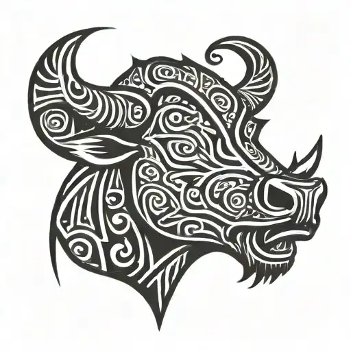 bull head tattoo design idea