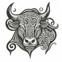 bull head tattoo design idea