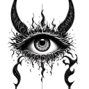 Lucifer's eye tattoo design idea
