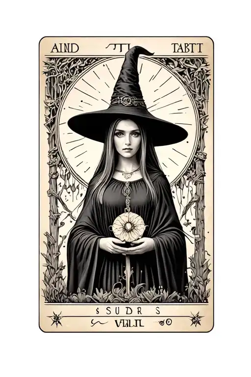 Witch and Tarot Supreme Priestess tattoo design idea