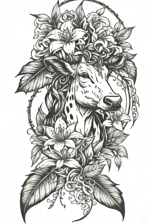 cow lilies, fairies, tuilips, magnolias, roses, feathers, dream catcher, posion ivy, tropical leaves tattoo design idea