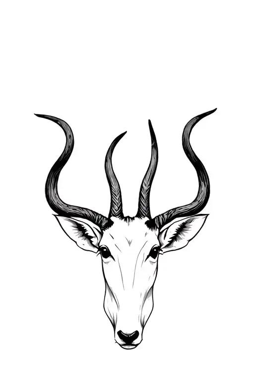 gazelle horns tattoo design idea