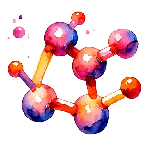 Serotonin and dopamine molecule intertwined tattoo design idea