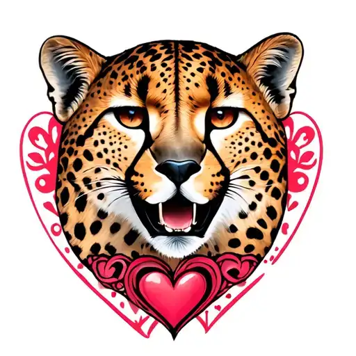 cheetah print made of hearts  tattoo design idea