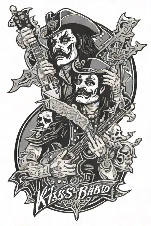 Kiss band and Lemmy Killmister tattoo design idea