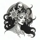 Marena, goddess of death and winter. Able to control time. Can take life even from gods. But also gives new life tattoo design idea