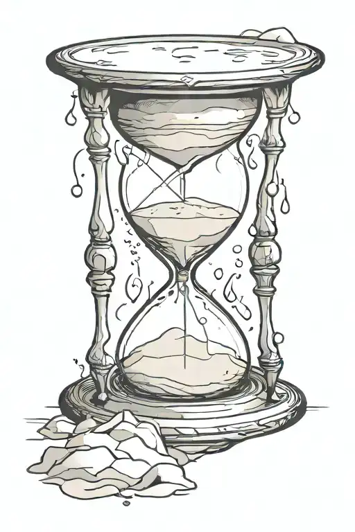 sandglass thats almost empty  tattoo design idea