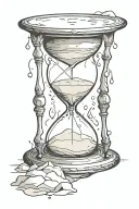 sandglass thats almost empty  tattoo design idea