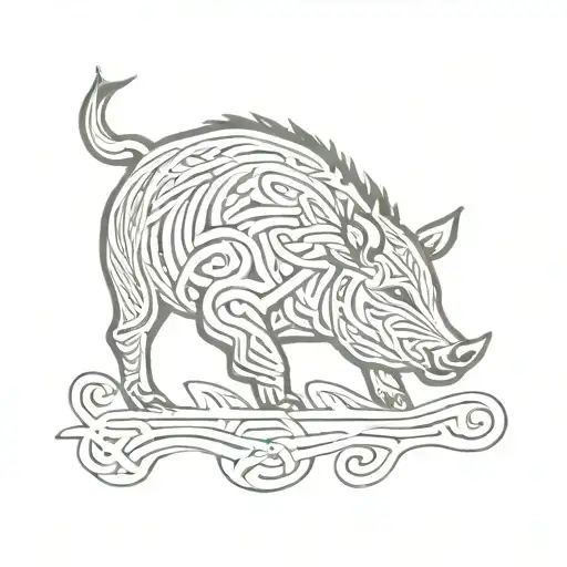 celtic boar tattoo design idea