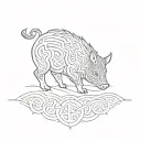 celtic boar tattoo design idea